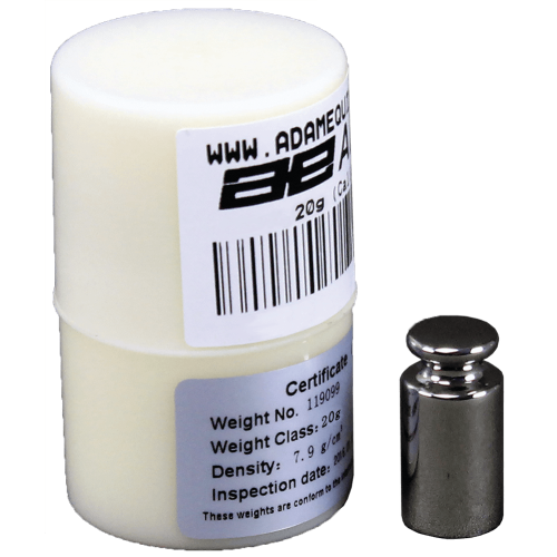 Adam Equipment OIML E1 20g Calibration Weight for Equinox and Solis Series Balances, Stainless Steel, Single - 700100400 - Click Image to Close